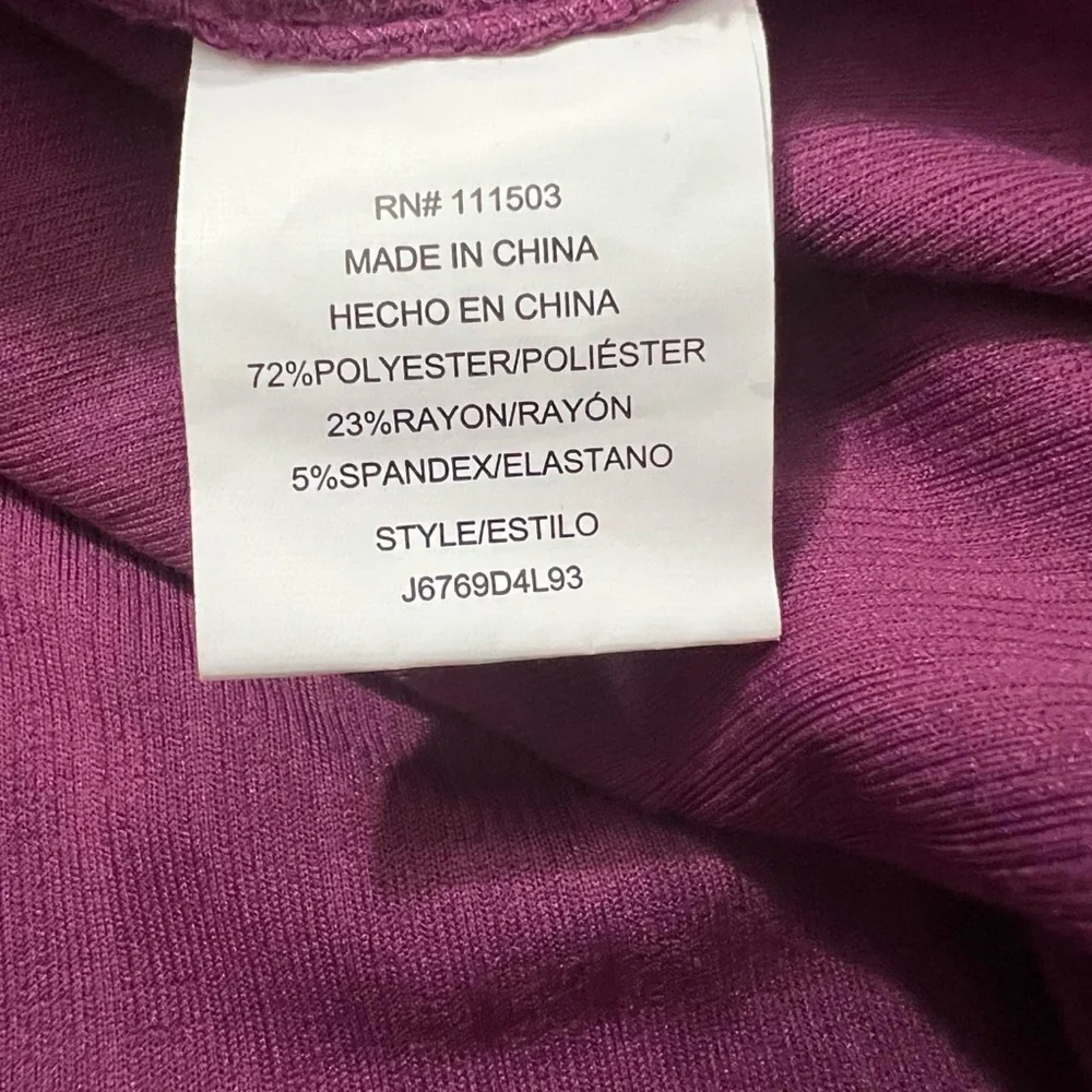 June & Hudson Purple Fit And Flare Mini Dress 3/4 Length Sleeves Size Medium - Picture 7 of 8